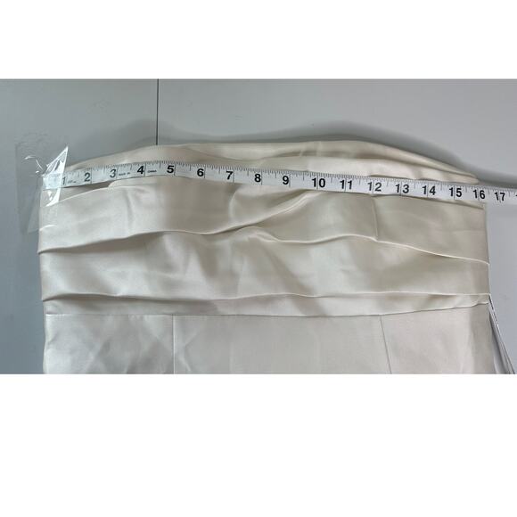 Alfred Sung NWT White Strapless Satin Column Mini Dress Oversized Bow Formal 8 - Picture 9 of 11